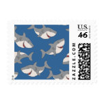 Cute Cartoon Shark Pattern Postage Stamp