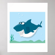 cute cartoon shark print