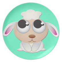 Cute Cartoon Sheep Plates