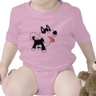 Cute Cartoon Siberian Husky Baby Clothing shirt