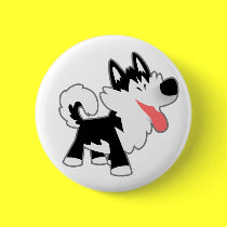 Nettes Karikatur-Husky-Knopf-Abzeichen buttons