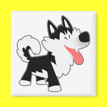 Netter Karikatur-Husky-Magnet
