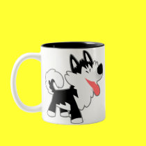 Cute Cartoon Siberian Husky Mug mugs