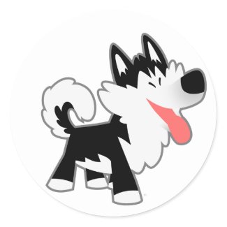 Cute Cartoon Siberian Husky Sticker sticker