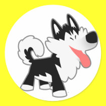 Netter Karikatur-Husky-Aufkleber sticker