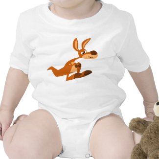 Cute Cartoon Silly Kangaroo Baby Onesie shirt