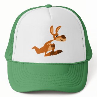 Cute Cartoon Silly Kangaroo Hat hat