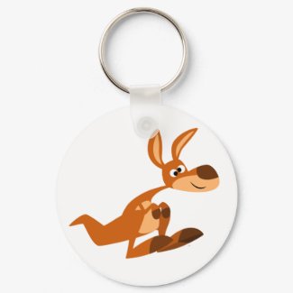 Cute Cartoon Silly Kangaroo Keychain keychain