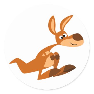 Cute Cartoon Silly Kangaroo Sticker sticker