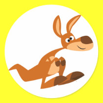 Nette Karikatur-dummer Känguru-Aufkleber sticker