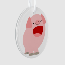 Cute Cartoon Singing Pig Acrylic Ornament