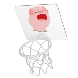 Cute Cartoon Singing Pig Basketball Hoop Mini Basketball Backboard