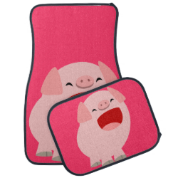 Cute Cartoon Singing Pig Car Mats Floor Mat