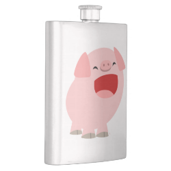 Cute Cartoon Singing Pig Classic Flask