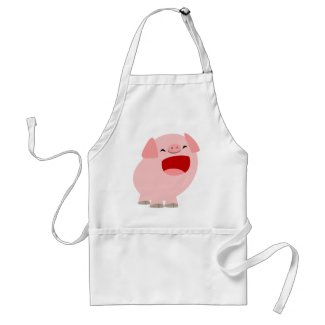 Cute Cartoon Singing Pig Cooking Apron apron