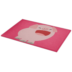 Cute Cartoon Singing Pig Cutting Board