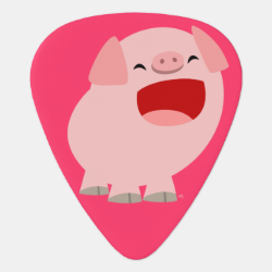 Cute Cartoon Singing Pig Guitar Pick