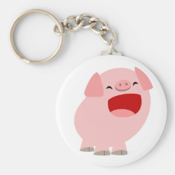 Cute Cartoon Singing Pig Keychain