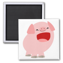 Cute Cartoon Singing Pig Magnet