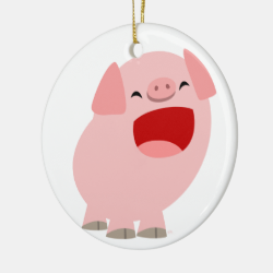 Cute Cartoon Singing Pig Ornament