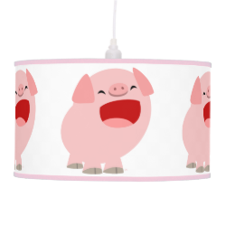 Cute Cartoon Singing Pig Pendant Lamp