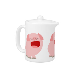Cute Cartoon Singing Pig Teapot