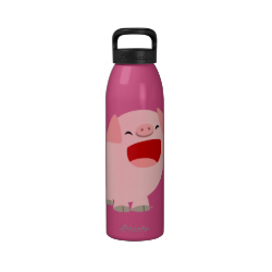 Cute Cartoon Singing Pig Water Bottle