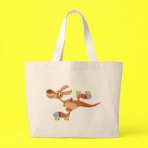 Nette Karikatur-eislaufenkänguruh-Tasche taschen