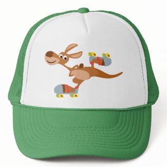 Cute Cartoon Skating Kangaroo Hat hat