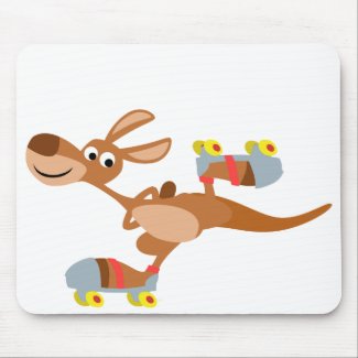 Cute Cartoon Skating Kangaroo Mousepad mousepad