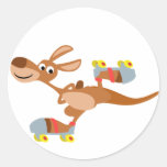 Cute Cartoon Skating Kangaroo Sticker