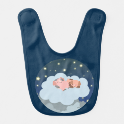 Cute Cartoon Slumbering Piglets Baby Bib