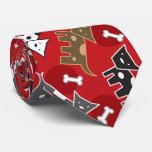Cute Cartoon Spotted Doggies & Bones Fun Pet Tie ties