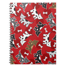 Cute Cartoon Spotted Doggies & Bones Pet Notebook