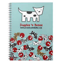 Cute Cartoon Spotted Doggies & Bones Pet Notebook