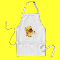 Cute Cartoon Spotted Hyena Crushing a Bone Apron by Lioness_Graphics Cute Cartoon Spotted Hyena Crushing a Bone Apron