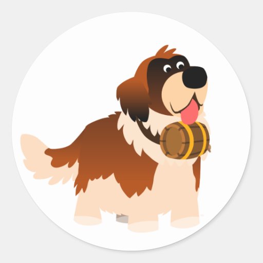 Cute Cartoon St Bernard Sticker | Zazzle