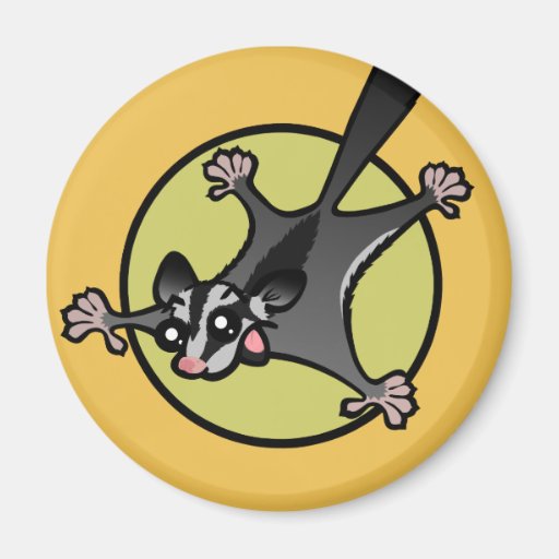 CUTE CARTOON SUGAR GLIDER ROUND MAGNET | Zazzle