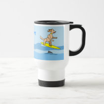 Cute Cartoon Surfing Dog and Waves Personalized mugs