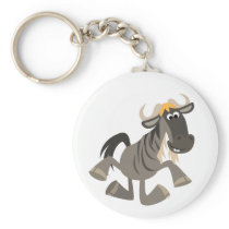 Cute Cartoon Tap Dancing Wildebeest Keychain