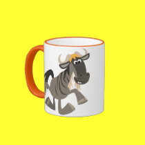 Cute Cartoon Tap Dancing Wildebeest Mug mugs
