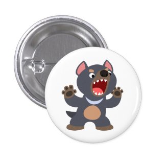 Cute Cartoon Tasmanian Devil Button Badge