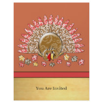 Cute Cartoon Thanksgiving Turkey Full Color Flyer