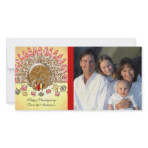 Cute Cartoon Thanksgiving Turkey photo cards