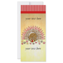 Cute Cartoon Thanksgiving Turkey rack cards