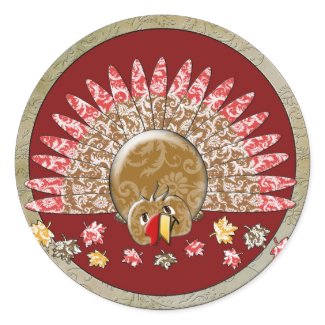 Cute Cartoon Thanksgiving Turkey sticker