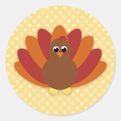 Cute Cartoon Thanksgiving Turkey Stickers | Zazzle