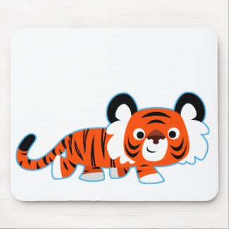Cute Cartoon Tiger on The Prowl Mousepad mousepad