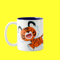 Cute Cartoon Tiger On The Run Mug mugs