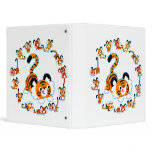 Cute Cartoon Tigers Mandala (Blue) Avery Binder